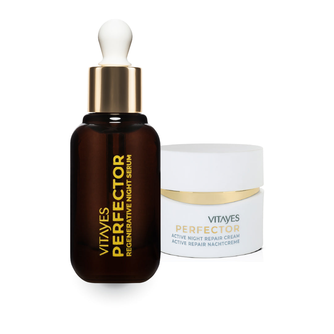 Beneficial night care set Night serum & night cream that supports DNA repair and cell regeneration