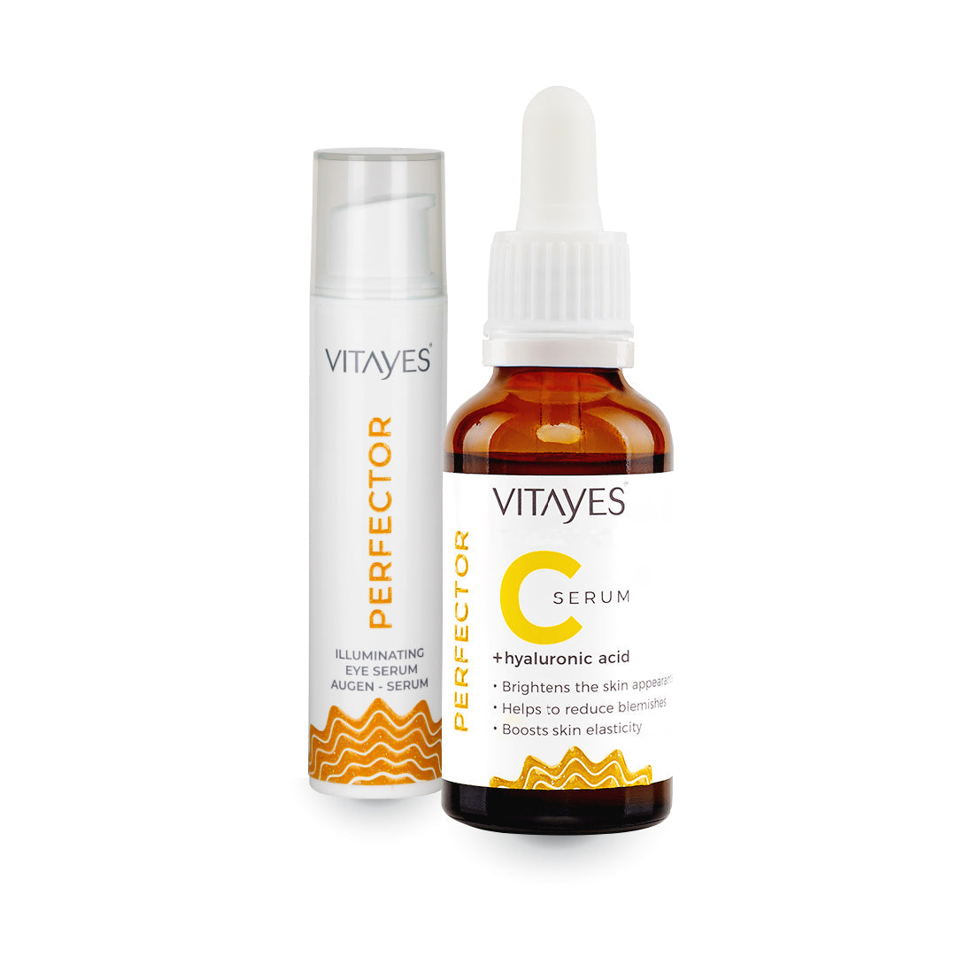 Radiant skin duo: 10% Vitamin C & Hyaluronic Acid Serum + Anti-Dark Circles Contour Serum