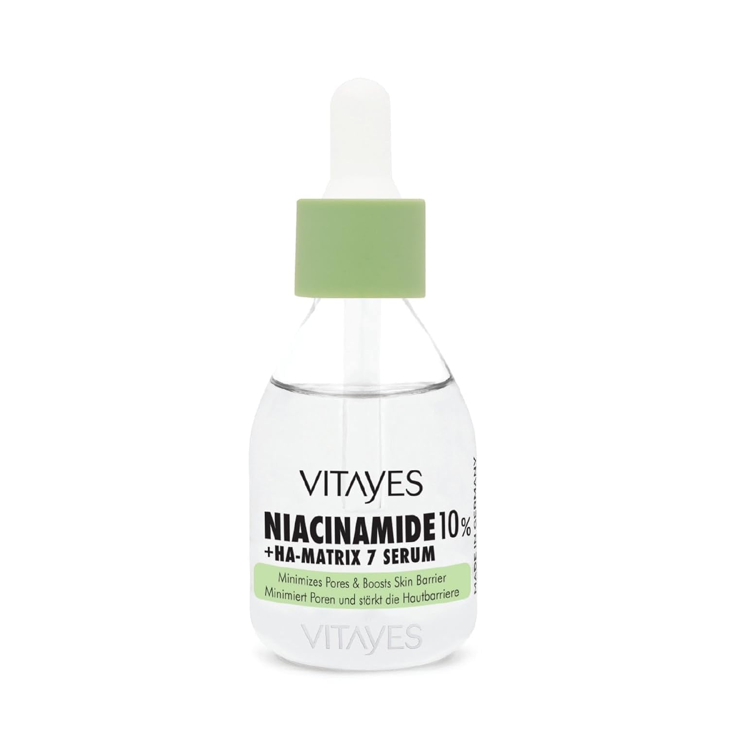 Vitayes 10% Niacinamide & Hyaluronic Acid Serum - Pore Refining, Strengthening the Skin Barrier, Moisturising, Anti-Ageing - Dermatologically Tested