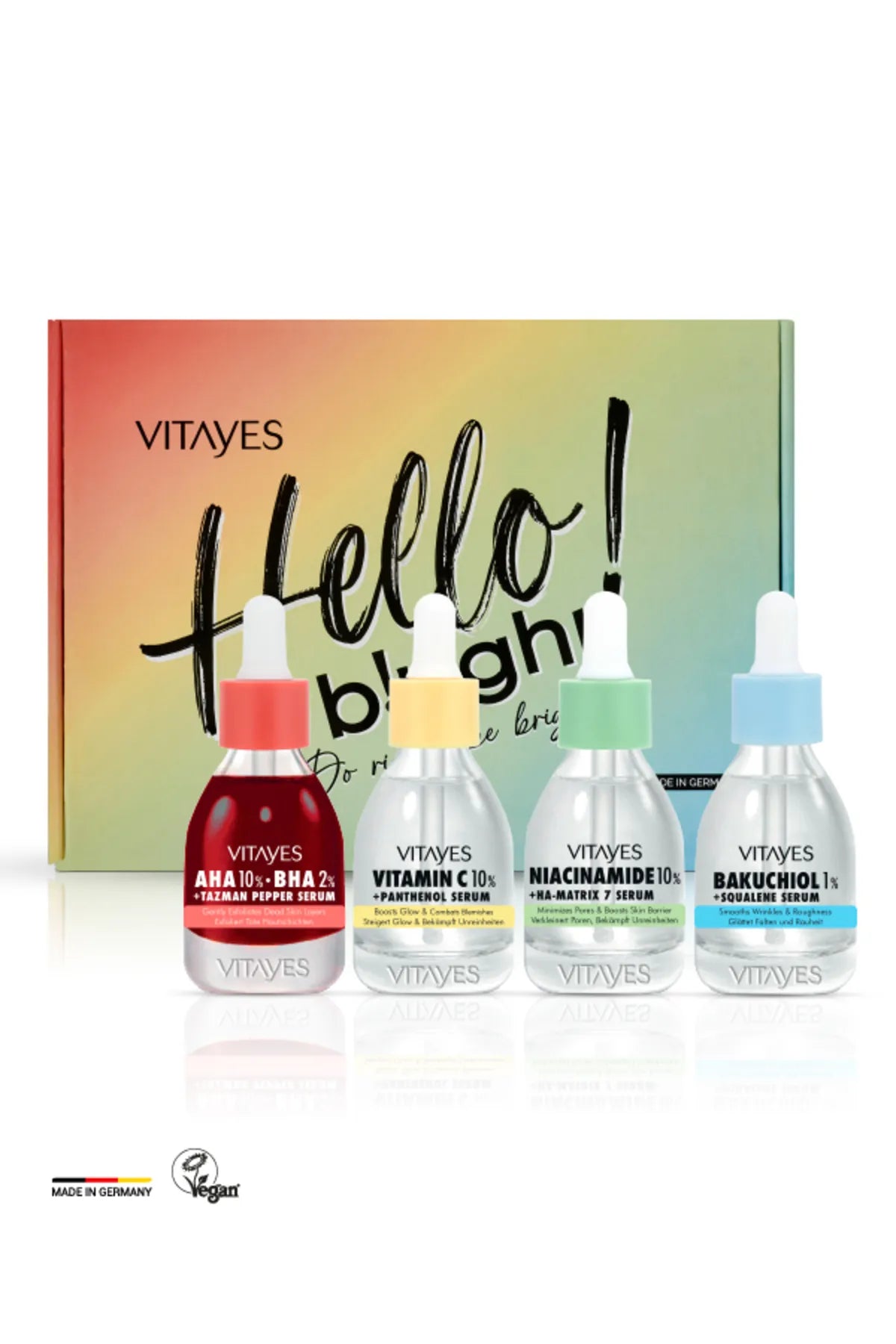 Brightening Skincare Set, Vitamin C, Aha/Bha, Bakuchiol, Niacinamide Serum, Special Serum Pack